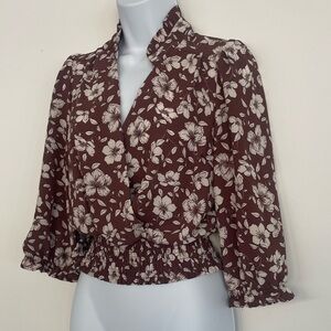 Floral brown blouse